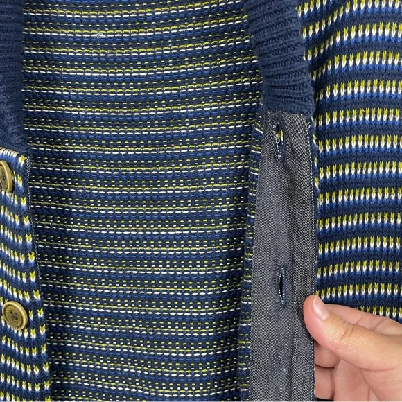Ted Baker London Shawl Collar Button Front Cardigan w Pockets Navy Blue Sz 3 / M
